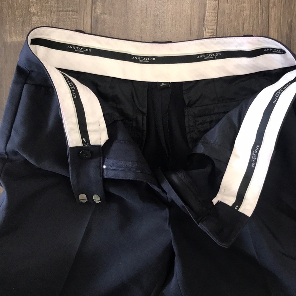 Anne Taylor Light Black Straight Leg Dress Pants